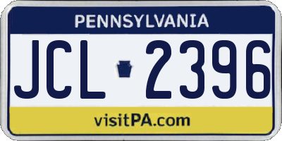 PA license plate JCL2396