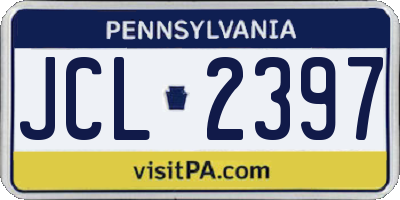 PA license plate JCL2397