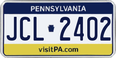 PA license plate JCL2402
