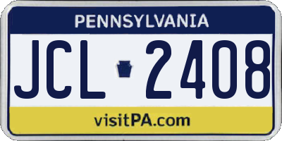 PA license plate JCL2408