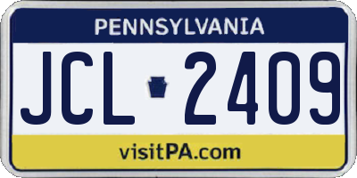 PA license plate JCL2409