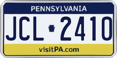 PA license plate JCL2410