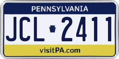 PA license plate JCL2411