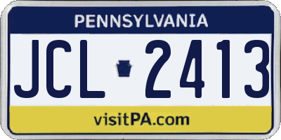 PA license plate JCL2413