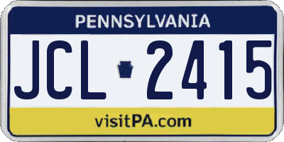 PA license plate JCL2415