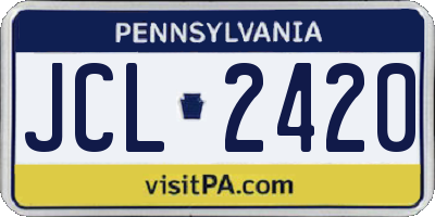 PA license plate JCL2420
