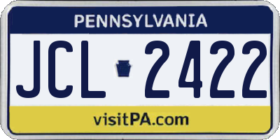 PA license plate JCL2422