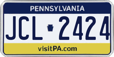 PA license plate JCL2424