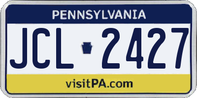 PA license plate JCL2427
