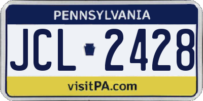 PA license plate JCL2428