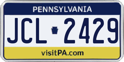 PA license plate JCL2429