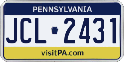 PA license plate JCL2431