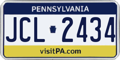 PA license plate JCL2434