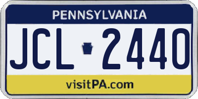 PA license plate JCL2440
