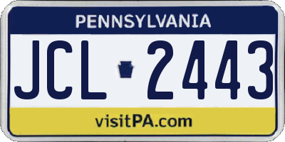 PA license plate JCL2443
