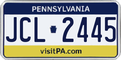PA license plate JCL2445