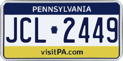 PA license plate JCL2449
