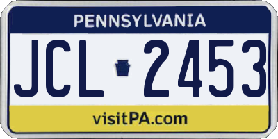 PA license plate JCL2453