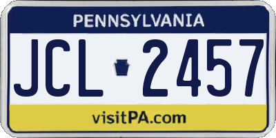 PA license plate JCL2457