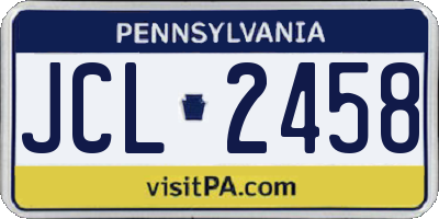 PA license plate JCL2458