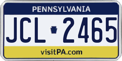 PA license plate JCL2465