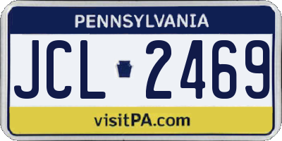 PA license plate JCL2469