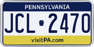 PA license plate JCL2470