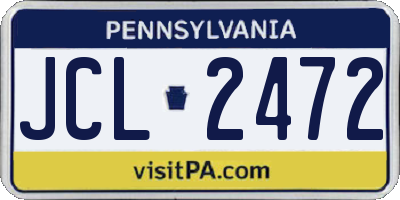 PA license plate JCL2472
