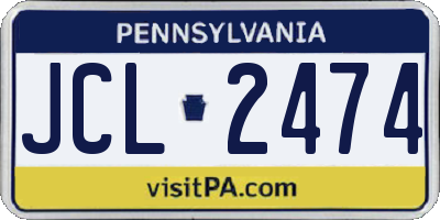 PA license plate JCL2474