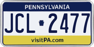 PA license plate JCL2477