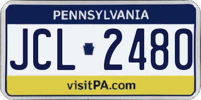 PA license plate JCL2480