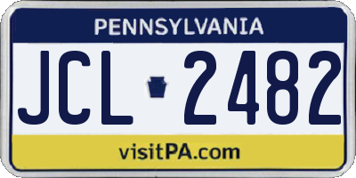 PA license plate JCL2482