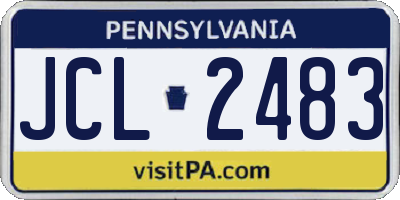 PA license plate JCL2483