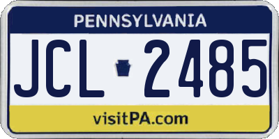 PA license plate JCL2485