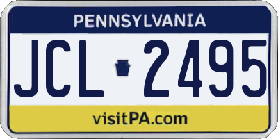 PA license plate JCL2495