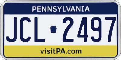 PA license plate JCL2497