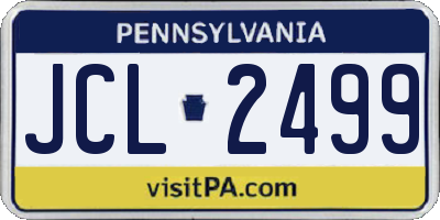 PA license plate JCL2499