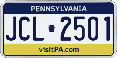 PA license plate JCL2501