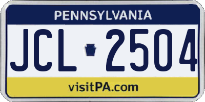 PA license plate JCL2504