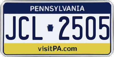 PA license plate JCL2505