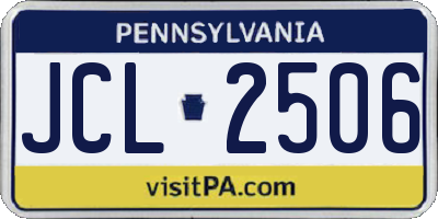 PA license plate JCL2506