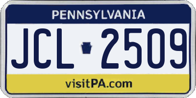 PA license plate JCL2509