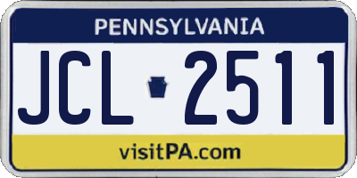 PA license plate JCL2511