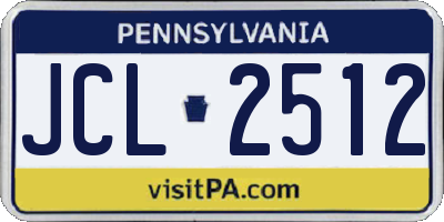PA license plate JCL2512
