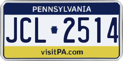 PA license plate JCL2514
