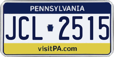 PA license plate JCL2515