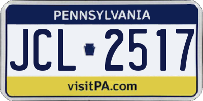 PA license plate JCL2517