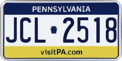 PA license plate JCL2518