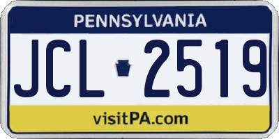 PA license plate JCL2519