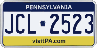 PA license plate JCL2523